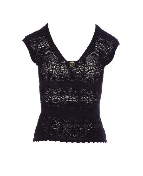 TWINSET TWINSET Women Tops 251TT3211 00006 Black Size M / US 6-8 / IT 42-44 - 2 Thumbnail