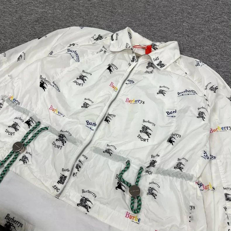 Burberry Burberry White Printed Drawstring Jacket Size US S / EU 44-46 / 1 - 4 Thumbnail