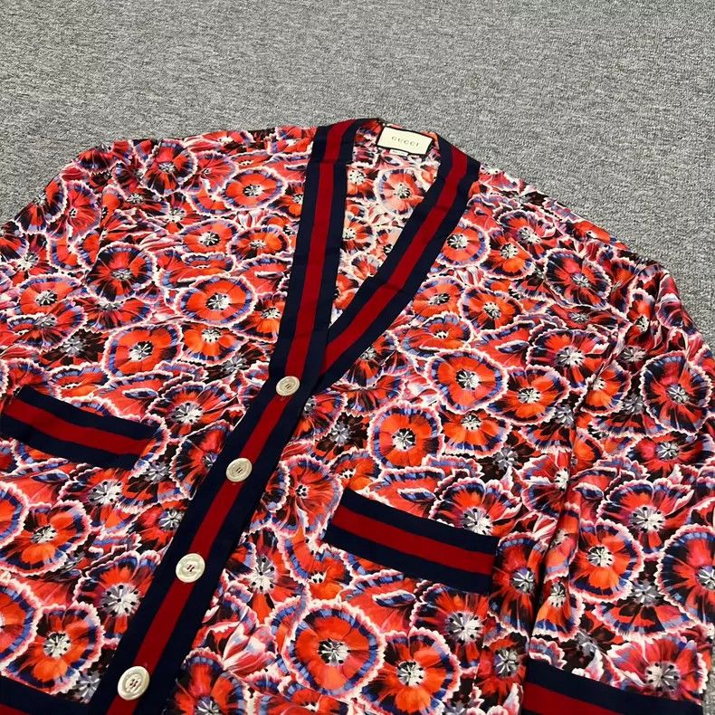 Gucci Gucci Floral Silk Cardigan Size 38 Size US M / EU 48-50 / 2 - 4 Thumbnail