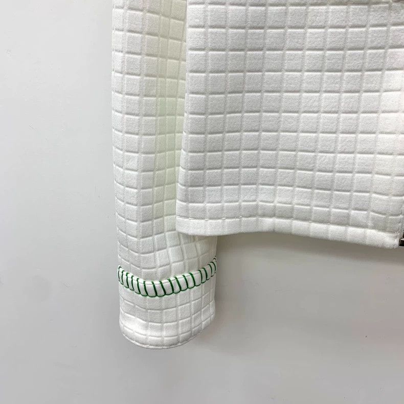 Bottega Veneta Bottega Veneta White Checkered Jacket with Zipper Size US S / EU 44-46 / 1 - 4 Thumbnail