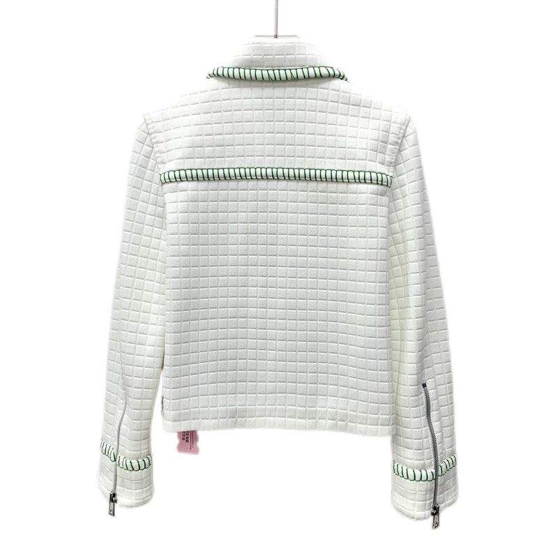 Bottega Veneta Bottega Veneta White Checkered Jacket with Zipper Size US S / EU 44-46 / 1 - 2 Thumbnail