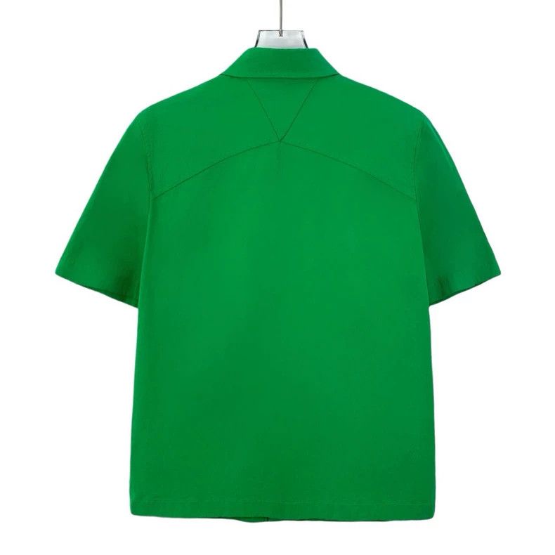 Bottega Veneta Green Cotton Short Sleeve Button-Up Shirt Size US S / EU 44-46 / 1 - 2 Thumbnail