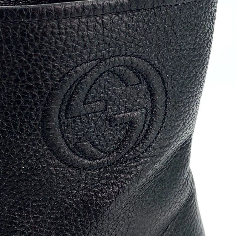 Gucci Gucci Black Logo Leather Short Boots Size US 7 / EU 40 - 6 Thumbnail