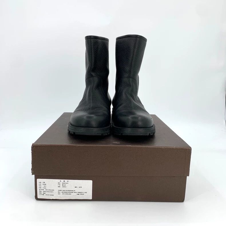 Gucci Gucci Black Logo Leather Short Boots Size US 7 / EU 40 - 9 Thumbnail