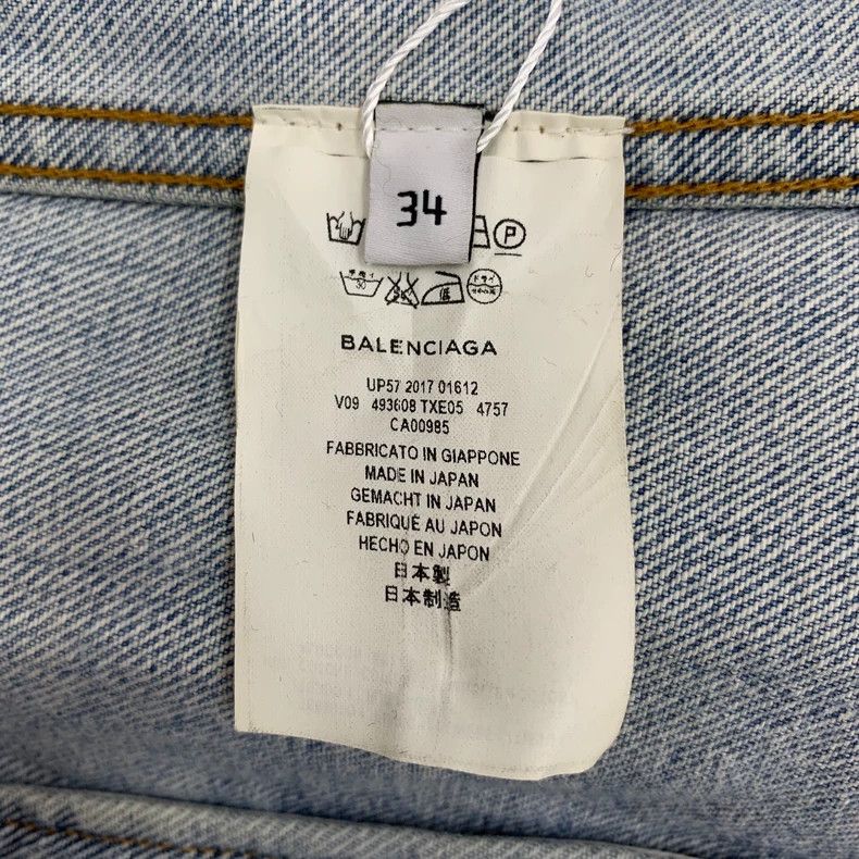 Balenciaga Balenciaga Blue Logo Denim Jacket Long Sleeve Size US XXS / EU 40 - 6 Thumbnail