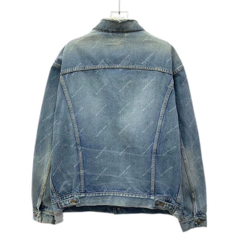 Balenciaga Balenciaga Blue Logo Denim Jacket Long Sleeve Size US XXS / EU 40 - 2 Thumbnail