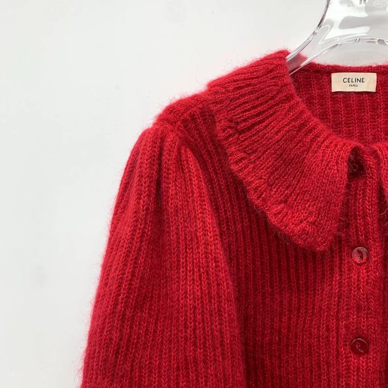 Celine Celine Red Doll Collar Knit Cardigan Sweater Size US S / EU 44-46 / 1 - 3 Thumbnail