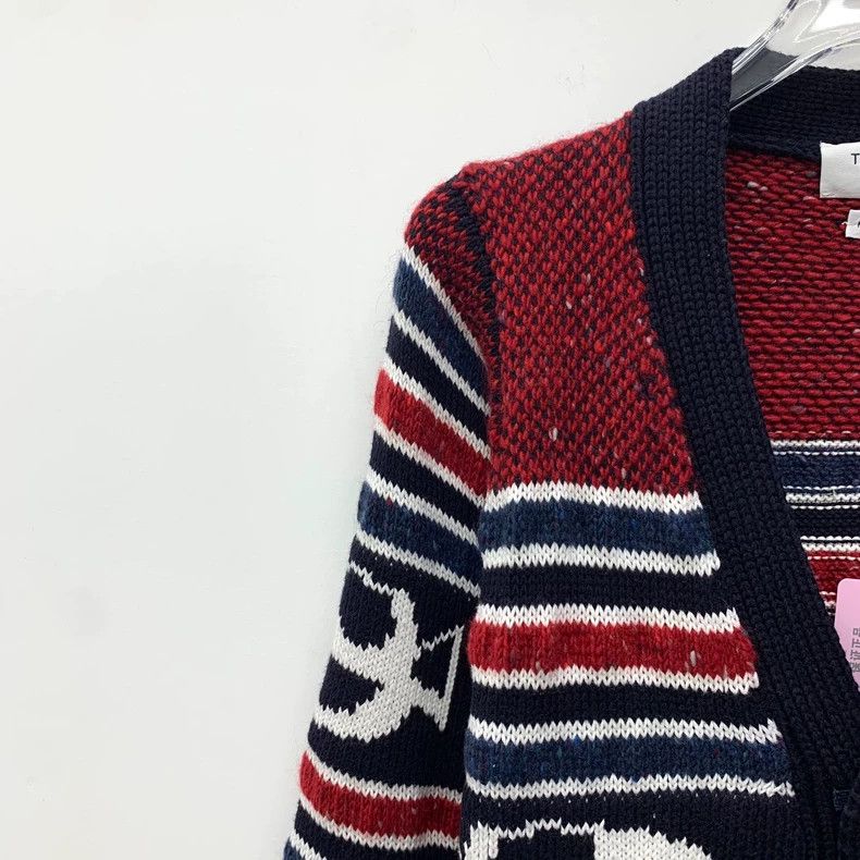 Thom Browne Thom Browne Striped Cotton V-Neck Cardigan Size US S / EU 44-46 / 1 - 3 Thumbnail