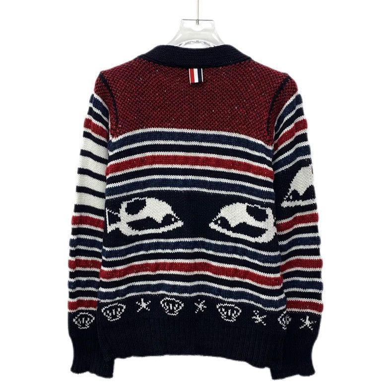 Thom Browne Thom Browne Striped Cotton V-Neck Cardigan Size US S / EU 44-46 / 1 - 2 Thumbnail