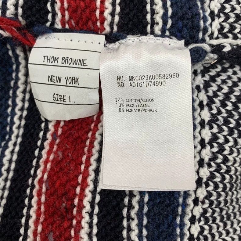 Thom Browne Thom Browne Striped Cotton V-Neck Cardigan Size US S / EU 44-46 / 1 - 6 Thumbnail