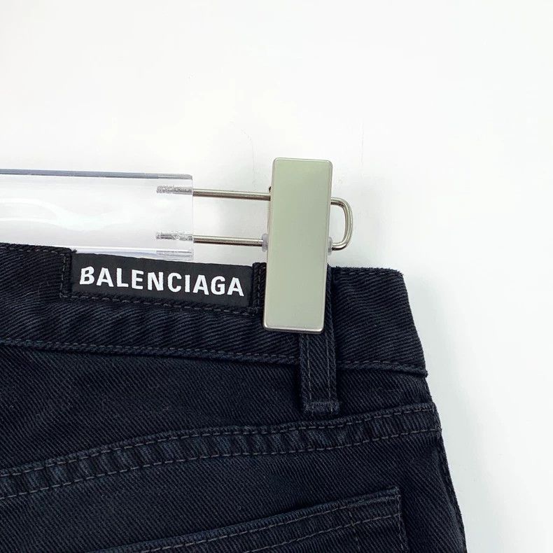 Balenciaga Balenciaga Black Cotton Denim Midi Skirt Size US 36 / EU 52 - 5 Thumbnail