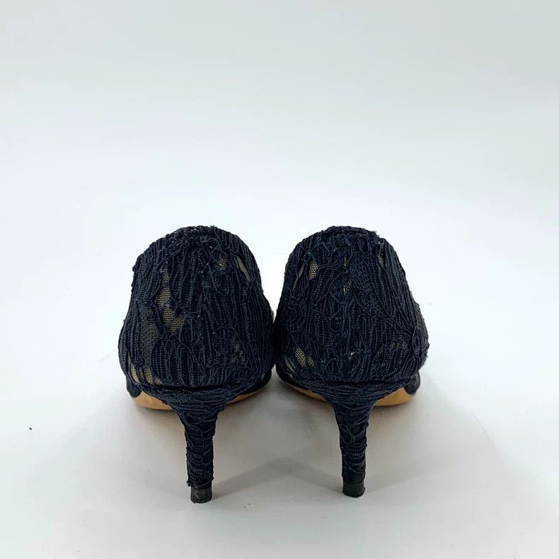 Dolce & Gabbana Dolce&Gabbana Blue Lace High Heels with Rhinestones Size US 5 / EU 37 - 4 Thumbnail