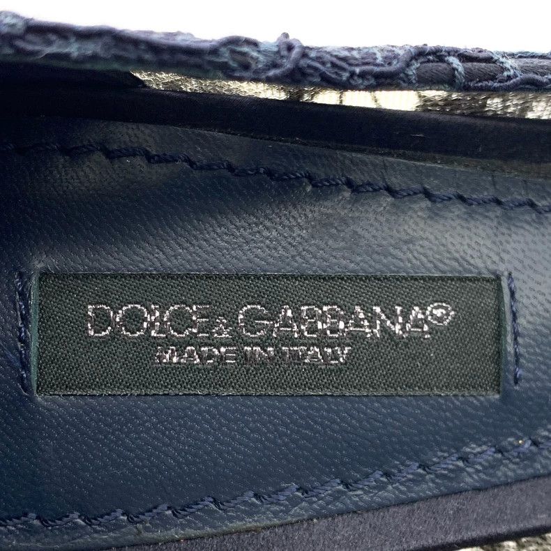 Dolce & Gabbana Dolce&Gabbana Blue Lace High Heels with Rhinestones Size US 5 / EU 37 - 8 Thumbnail