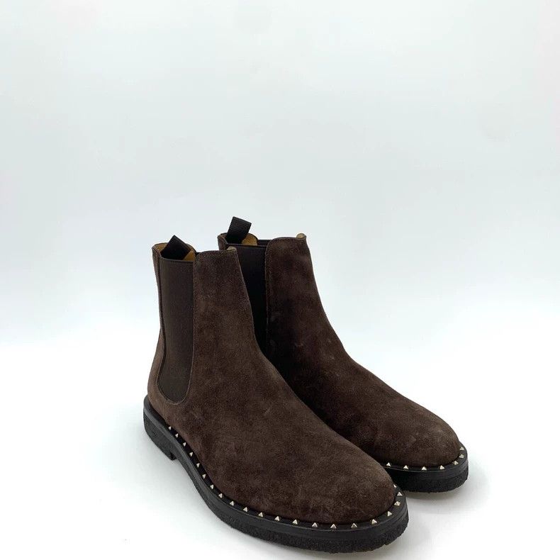 Valentino Valentino Brown Suede Short Boots with Studs Size US 10 / EU 43 - 2 Thumbnail