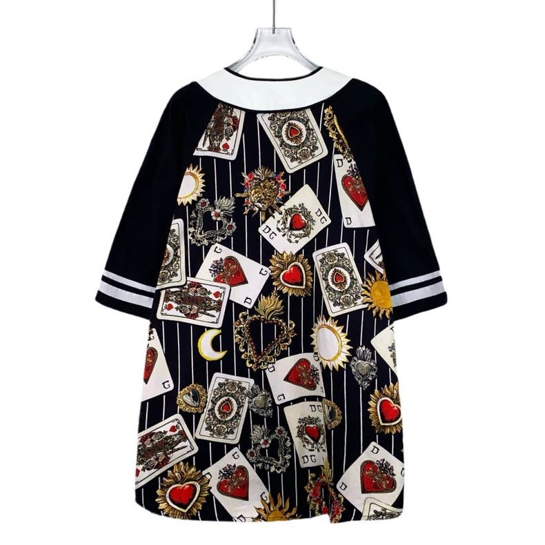 Dolce & Gabbana Dolce&Gabbana Colorful Card Print V-Neck Shirt Size US L / EU 52-54 / 3 - 2 Thumbnail