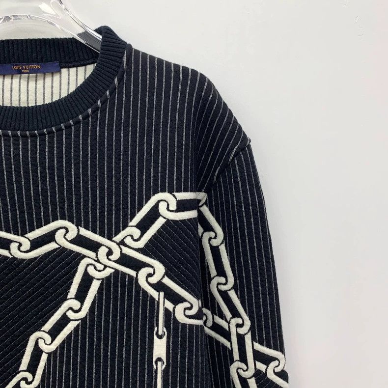 Louis Vuitton Louis Vuitton Black Chain Pattern Long Sleeve Sweatshirt Size US XS / EU 42 / 0 - 3 Thumbnail