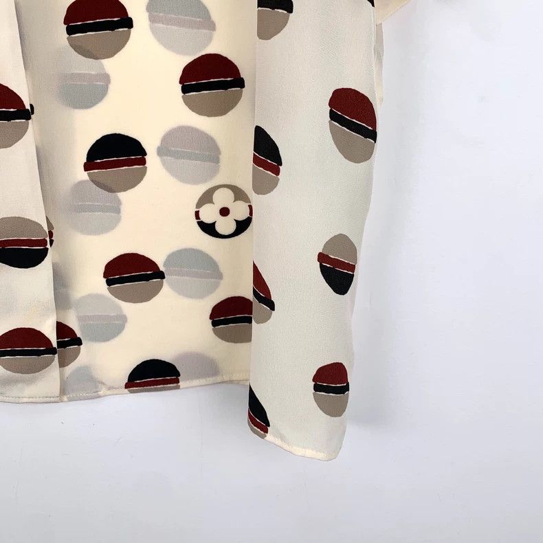 Louis Vuitton Louis Vuitton Beige Short Sleeve Silk Shirt Size US L / EU 52-54 / 3 - 4 Thumbnail