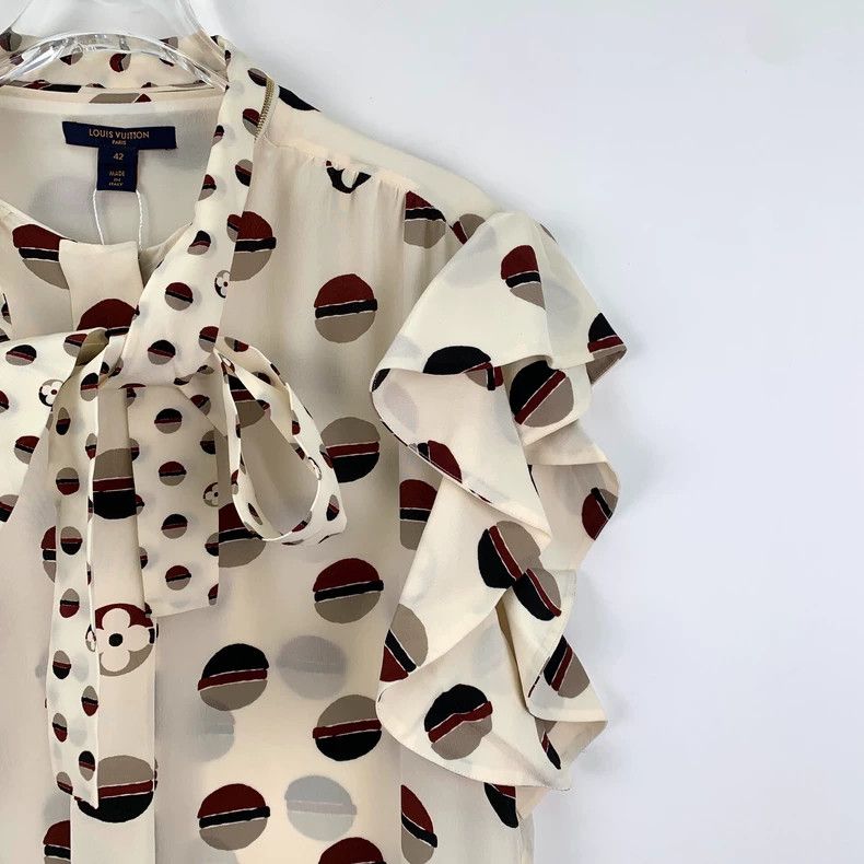 Louis Vuitton Louis Vuitton Beige Short Sleeve Silk Shirt Size US L / EU 52-54 / 3 - 3 Thumbnail