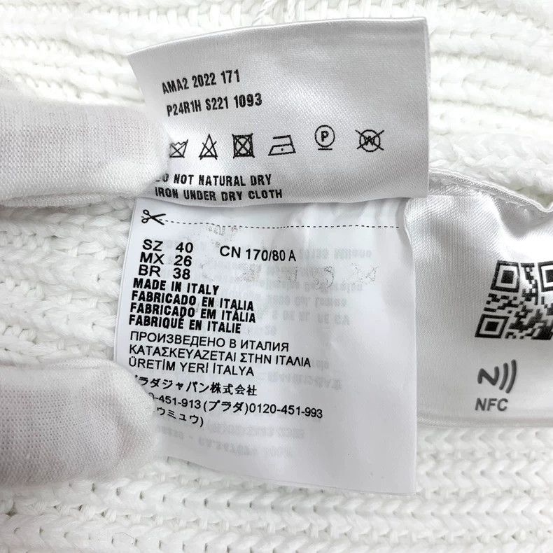 Prada Prada White Letter Knit Sweater Long Sleeve Size US M / EU 48-50 / 2 - 7 Thumbnail