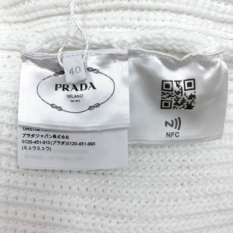 Prada Prada White Letter Knit Sweater Long Sleeve Size US M / EU 48-50 / 2 - 6 Thumbnail