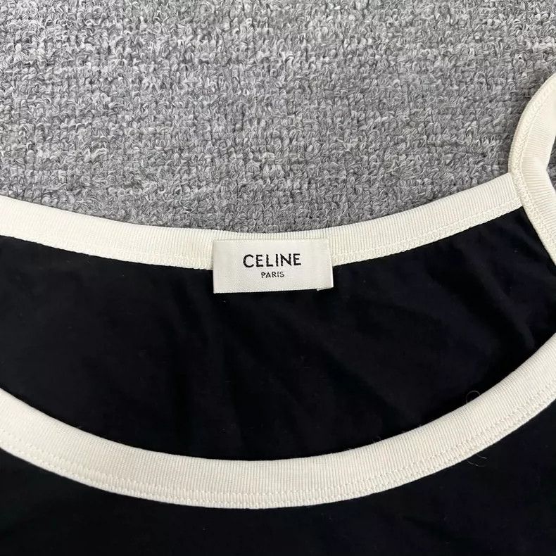 Celine Celine Black Logo Tank Top with Straps Size US M / EU 48-50 / 2 - 5 Thumbnail