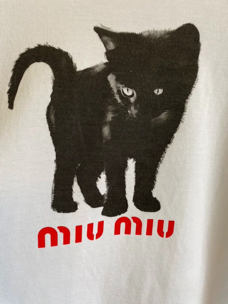 Miu Miu MiuMiu Cat Print Short Sleeve T-Shirt Size US XS / EU 42 / 0 - 2 Thumbnail