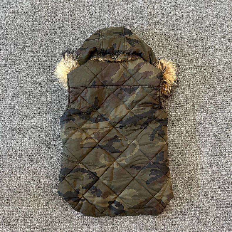 Philipp Plein Camouflage Hooded Vest for Women