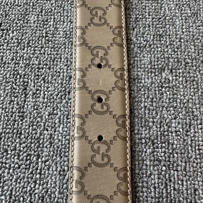 Gucci GUCCI Double G Canvas Leather Belt for Men Size ONE SIZE - 3 Thumbnail