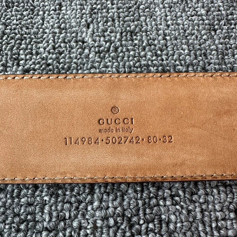 Gucci GUCCI Double G Canvas Leather Belt for Men Size ONE SIZE - 5 Thumbnail