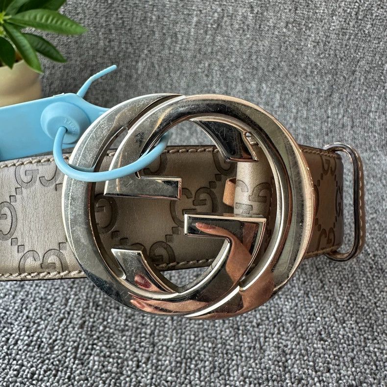 Gucci GUCCI Double G Canvas Leather Belt for Men Size ONE SIZE - 2 Thumbnail