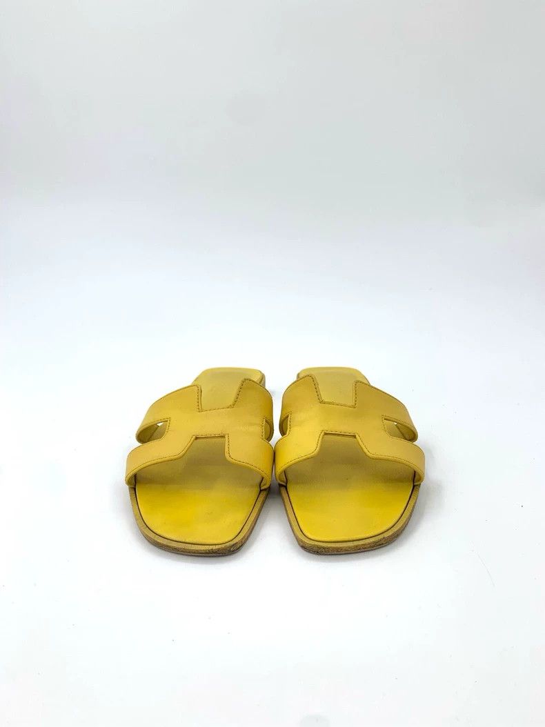 Hermes Hermes Yellow Leather Slippers Size 37 Size US 7.5 / EU 40-41 - 3 Thumbnail
