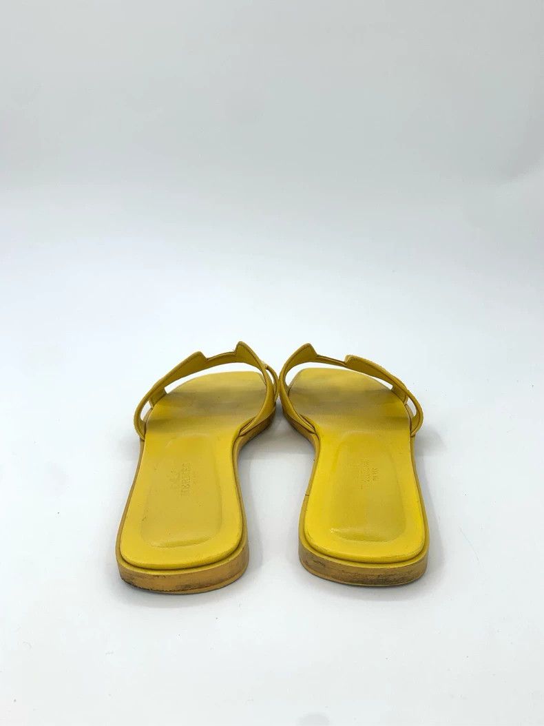 Hermes Hermes Yellow Leather Slippers Size 37 Size US 7.5 / EU 40-41 - 4 Thumbnail