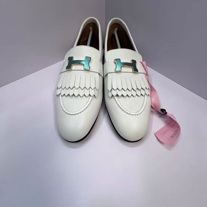 Hermes Hermes Fringed Loafers with Gold Buckle Size US 8 / EU 41 - 2 Thumbnail