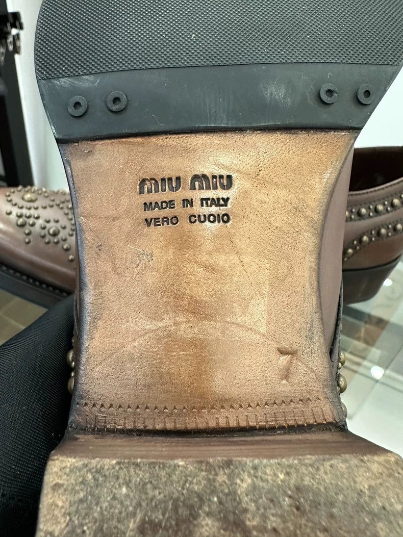 Prada Miumiu Vintage Brown Men's Leather Shoes Size US 7 / EU 40 - 6 Thumbnail