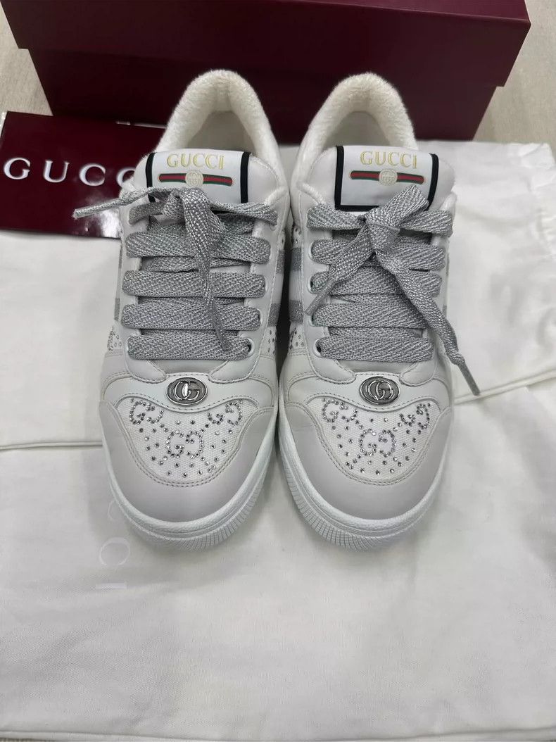 Gucci GUCCI Screener Leather Lace-up Low Top Sneakers Size US 7.5 / EU 40-41 - 2 Thumbnail