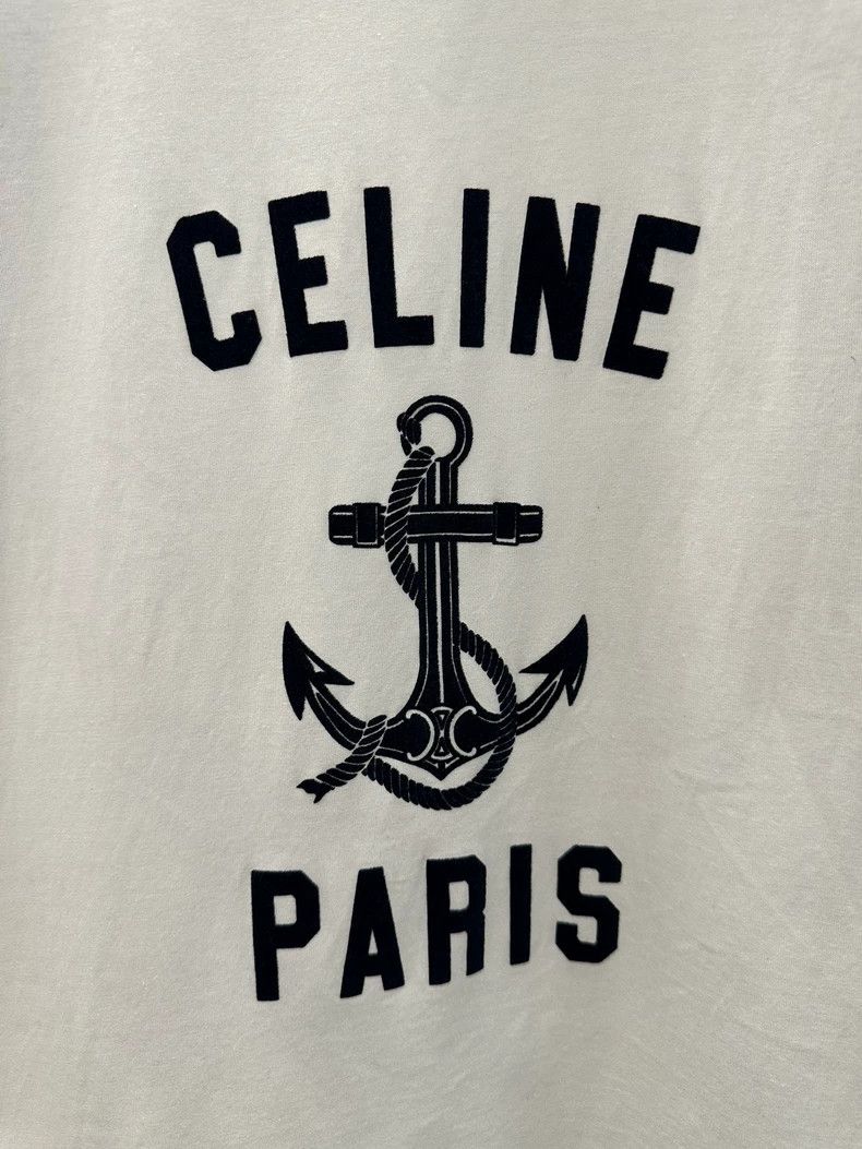 Celine Celine White and Navy Anchor Short Sleeve Tee Size US S / EU 44-46 / 1 - 3 Thumbnail
