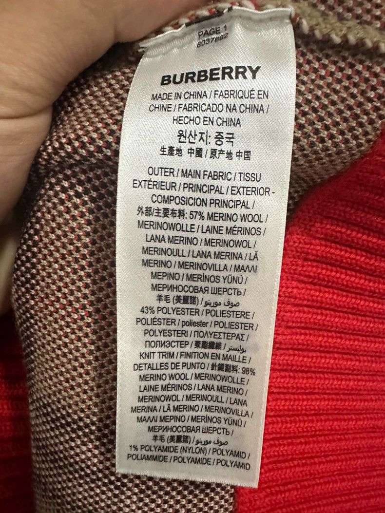 Burberry Burberry Check Color Block Cardigan Size S Size US S / EU 44-46 / 1 - 5 Thumbnail