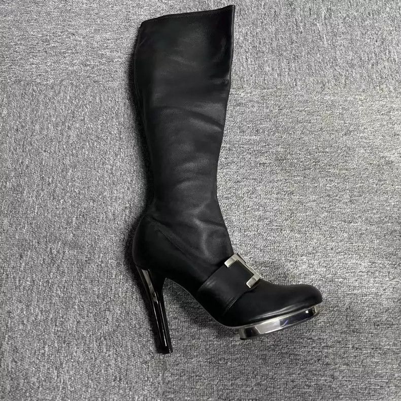 Versace Versace Black High Heel Knee Boots Size US 7 / EU 40 - 2 Thumbnail