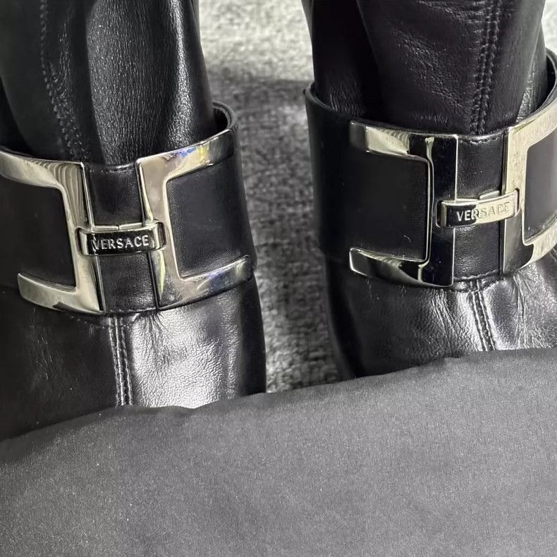 Versace Versace Black High Heel Knee Boots Size US 7 / EU 40 - 3 Thumbnail