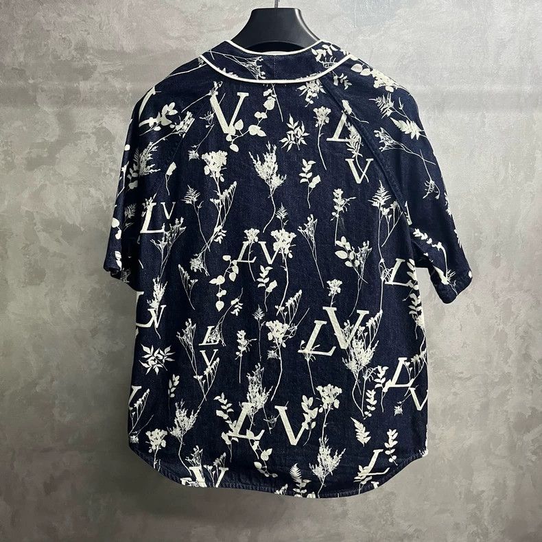 Louis Vuitton Louis Vuitton Blue Printed Denim Short Sleeve Shirt Size US XS / EU 42 / 0 - 2 Thumbnail