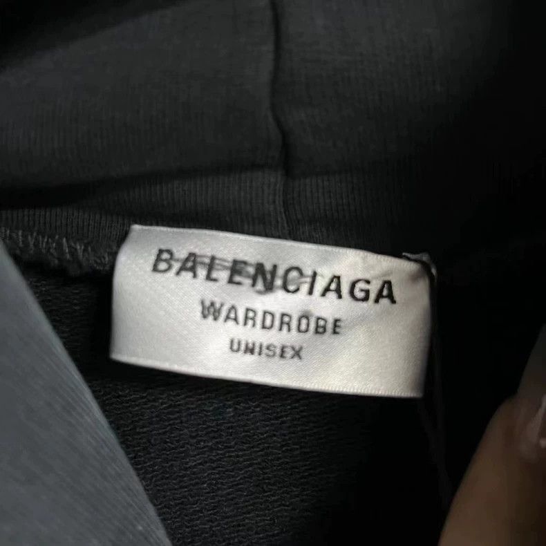 Balenciaga Balenciaga Black Logo Embroidered Hoodie Size US XXL / EU 58 / 5 - 2 Thumbnail