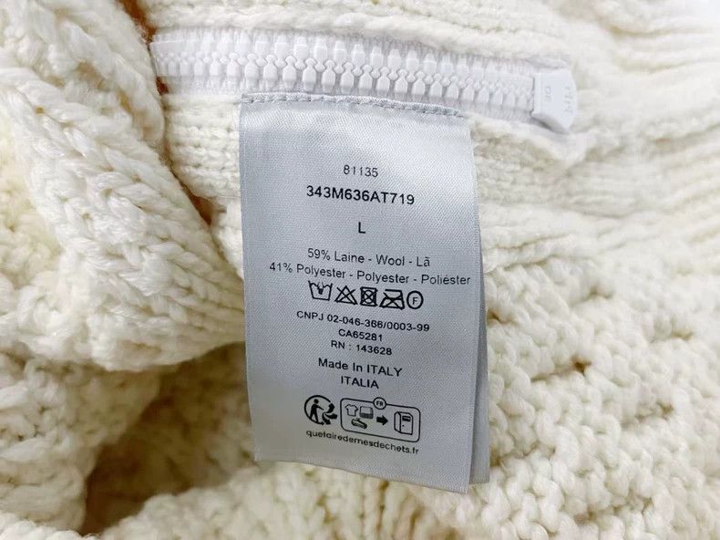 Dior Dior Cable Knit Zipper Sweater White Size US L / EU 52-54 / 3 - 4 Thumbnail