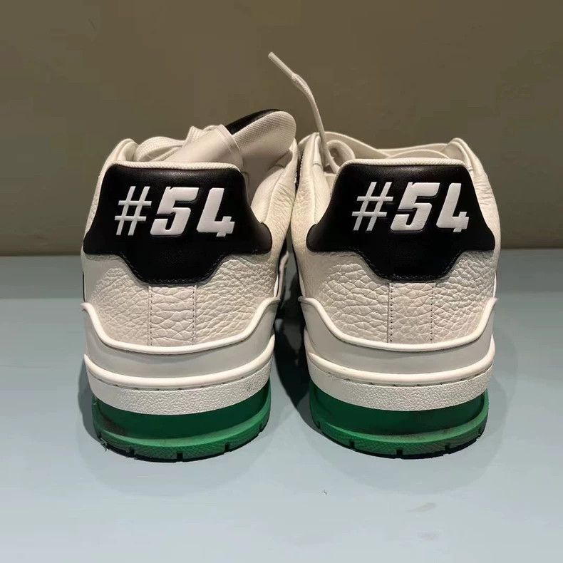 Louis Vuitton Louis Vuitton Green Leather Low-Top Trainers Size US 8 / EU 41 - 3 Thumbnail