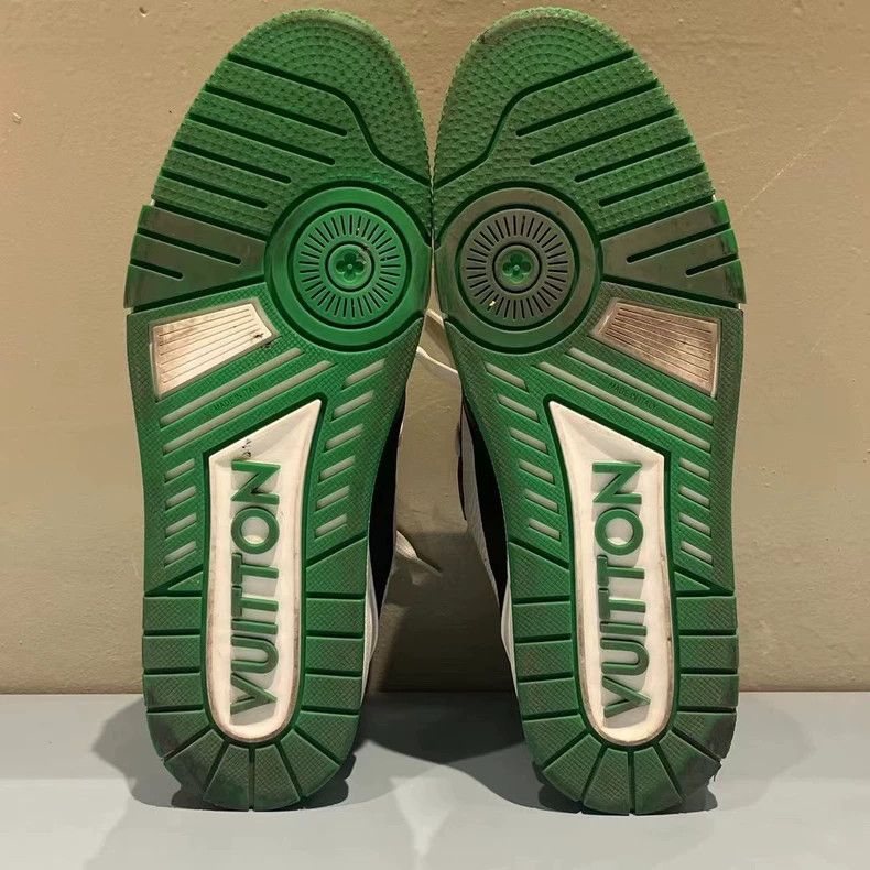 Louis Vuitton Louis Vuitton Green Leather Low-Top Trainers Size US 8 / EU 41 - 5 Thumbnail