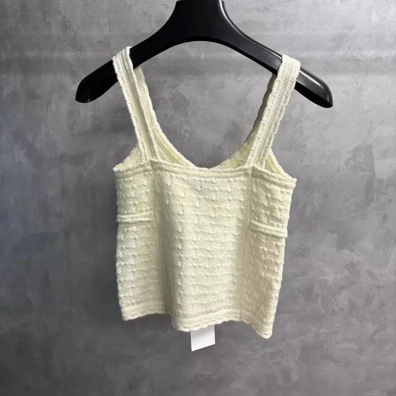 Chanel Chanel White Knitted Lace Camisole Top Size US S / EU 44-46 / 1 - 2 Thumbnail