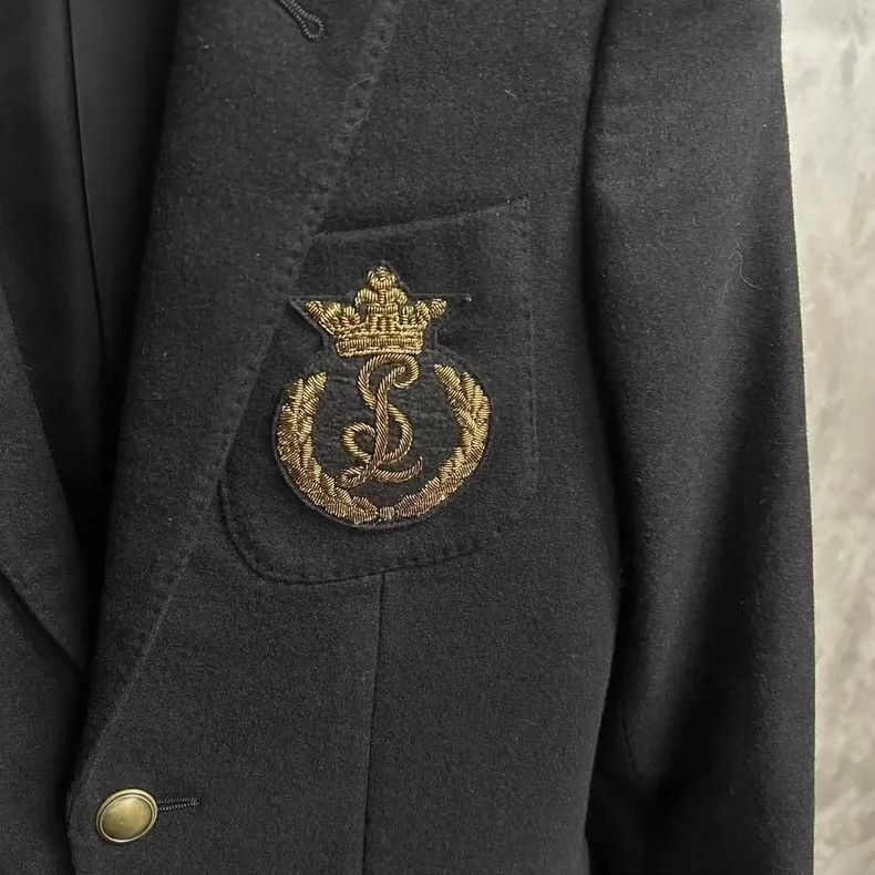 Saint Laurent Paris Saint Laurent Black Wool Blazer with Embroidery Size US XS / EU 42 / 0 - 4 Thumbnail