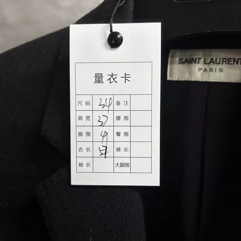Saint Laurent Paris Saint Laurent Black Wool Blazer with Embroidery Size US XS / EU 42 / 0 - 6 Thumbnail