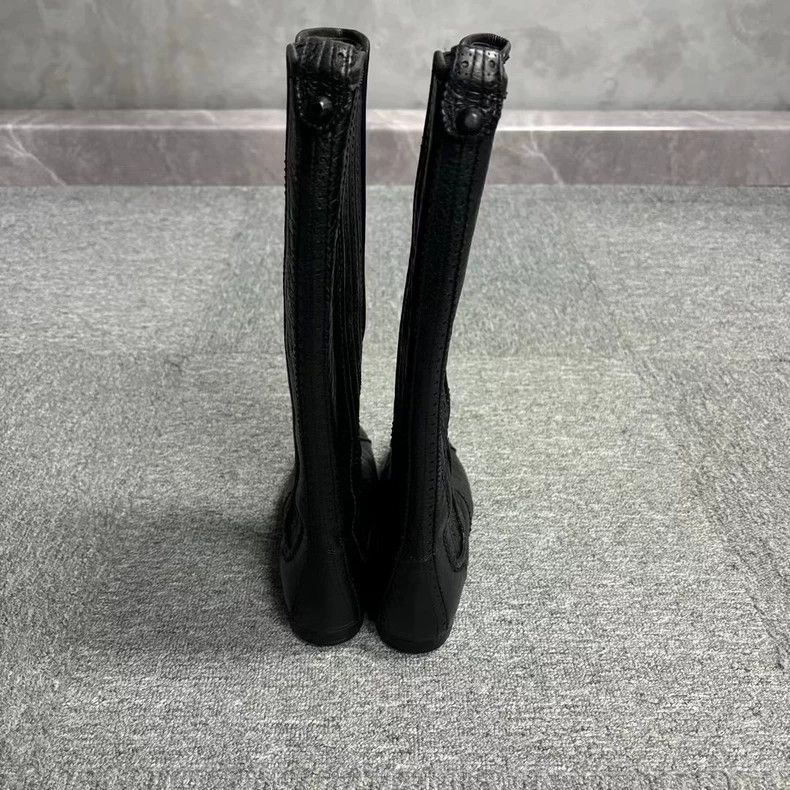 Balenciaga Balenciaga Black Leather Knee High Boots Size US 6.5 / EU 39-40 - 2 Thumbnail