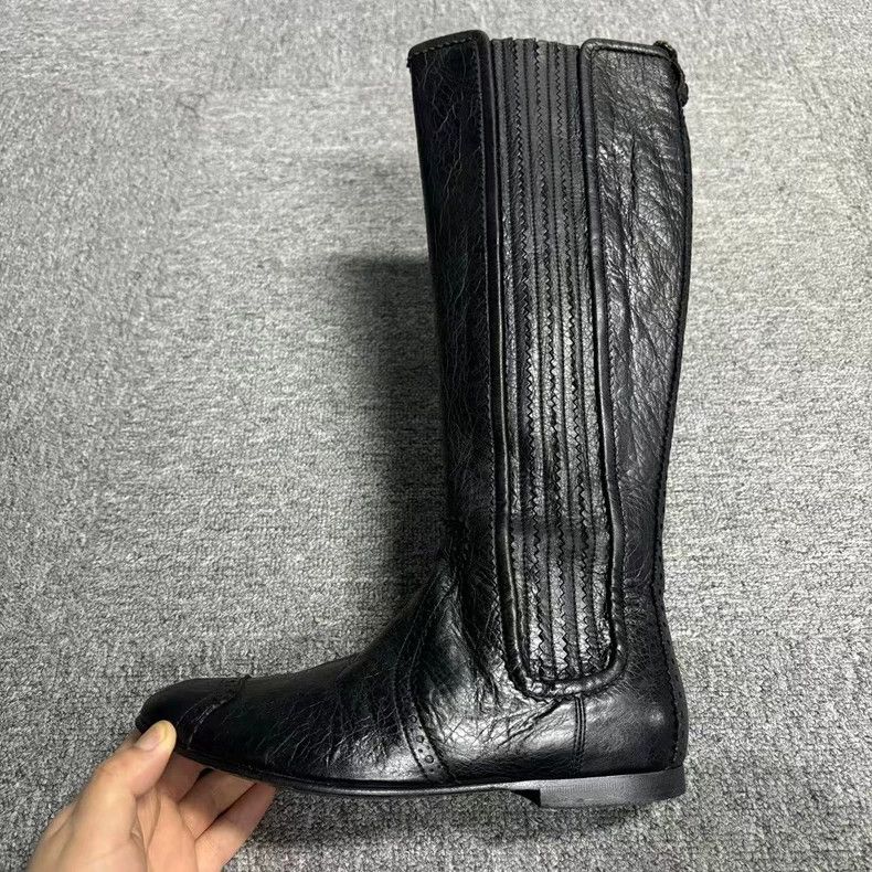 Balenciaga Balenciaga Black Leather Knee High Boots Size US 6.5 / EU 39-40 - 5 Thumbnail