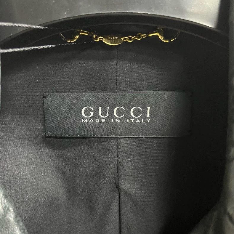 Gucci Gucci Black GG Pattern Leather Jacket Size US M / EU 48-50 / 2 - 2 Thumbnail